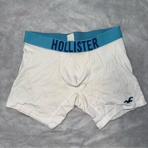 Hollister White Boxer Briefs with Teal Waistband